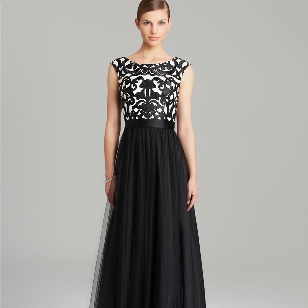 Aidan Mattox Black & White Ball Gown